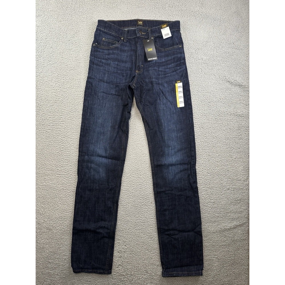 Lee Jeans Mens 32‎ X 36 Regular Fit Straight Leg Dark Anderson Wash Stretch NWT